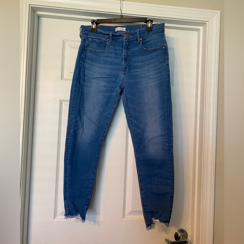 Barely Worn - Skinny crop jeans with unfinished hem from LOFT - 31/12